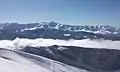 Le massif Arabika vu de la chaîne Aibga (en).