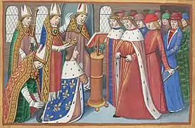 Les Vigiles de Charles&nbsp;VII, miniature, vers 1484.