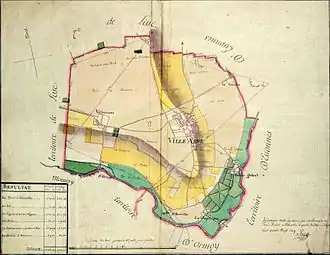 Représentation d'une carte communale du XVIIIe siècle.