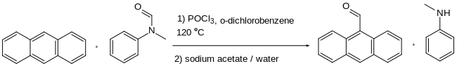 réaction de Vilsmeier-Haack pour le N-méthylformanilide et l'anthracène
