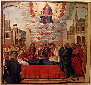 Mort de la Vierge, 130 × 141 cm, huile sur panneau ?, Galleria Franchetti, Ca' d'Oro, Venise.