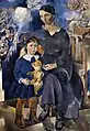 Portrait de L.Ya. Rybakova et sa fille (entre 1920 et 1921), Saint-Pétersbourg, musée Russe.