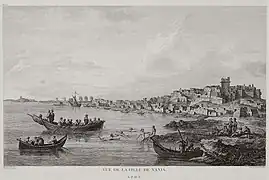 Naxos au XVIIIe&nbsp;siècle pour le Voyage pittoresque de la Grèce de Choiseul-Gouffier