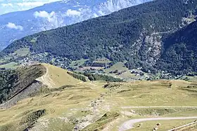 Vue aérienne de la station.