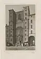 Façade de l'église de la Trinité avec l'observatoire visible en haut des tours (vers 1830).