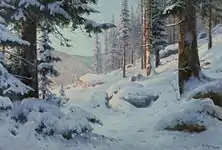 Verschneite Waldlandschaft, sans date