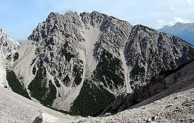 Vue de la face nord-ouest de la Wankspitze.