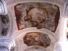 Les plafonds de la basilique par Asam.