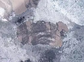 Vue satellite de l'île Cornwall