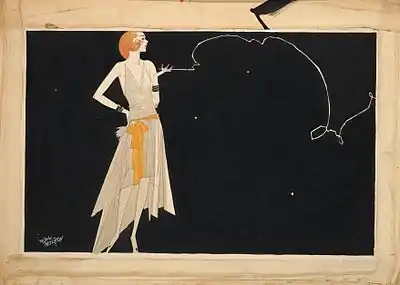 Une garçonne des années 1920&nbsp;: Where there's smoke there's fire (Il n'y a pas de fumée sans feu) par Russell Patterson.