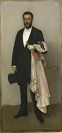 James Abbott McNeill Whistler,Portrait de Théodore Duret (1883), 193,5&nbsp;×&nbsp;91&nbsp;cm.