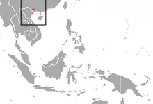 Carte de l'Asie du Su Est avec un point rouge sur le Viet Nam et un sur le sud de la Chine