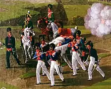 Funérailles du général Bernard Erasme von Deroy à Polotsk, peinture de Wilhelm von Kobell, 1813.