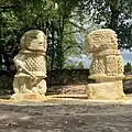 Saint Georges et son dragon de compagnie à Bélis, France.