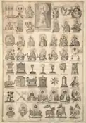Xylogravure italienne de 1690-1710- Madone de Lorette avec symboles des litanies laurétaines