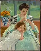 Jeune mère cousant, Mary Cassatt, avant 1926.