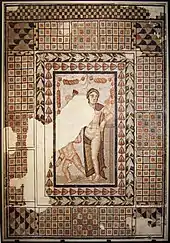 Mosaïque de Vénus et Éros, trouvée dans la villa de Fortunatus à Fraga, construite au IVe&nbsp;siècle.