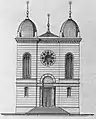 La synagogue vue de la façade ouest