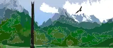 La tour d'Orthanc, au centre du cercle d'Isengard.