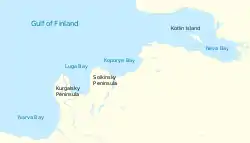 Carte du golfe de Finlande.