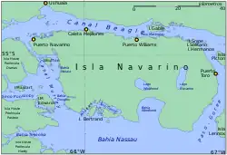 La baie Wulaia, sur la côte occidentale de Navarino