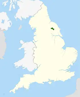 Carte de l'AONB recouvrant les Howardian Hills.