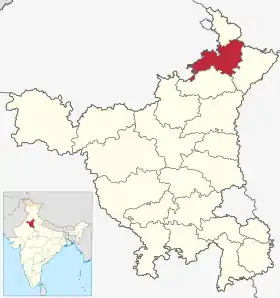 Localisation de District d'Ambala अम्बाला जिला