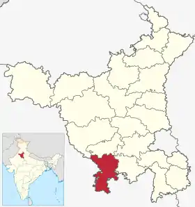 Localisation de District de Mahendragarhमहेन्द्रगढ जिला