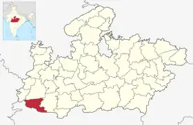 Localisation de District de Barwani बड़वानी जिला