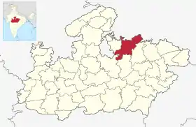 Localisation de District de Chhatarpur छतरपुर जिला