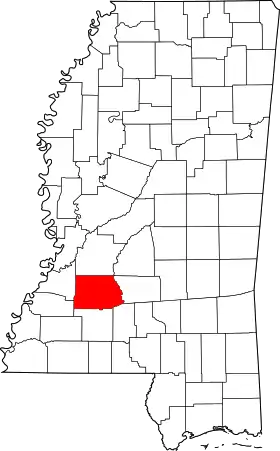 Localisation de Comté de Copiah(Copiah County)