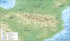 Carte topographique des Pyrénées.