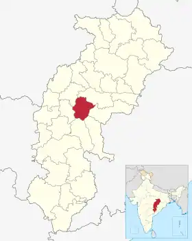 Localisation de District de Raipur रायपुर जिला