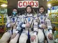 Sergueï et ses coéquipiers du vol Soyouz MS-17.