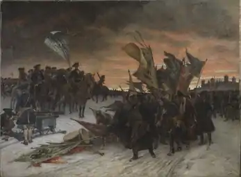 Segern vid Narva (la Bataille de Narva), 1905, huile sur toile, 295&nbsp;×&nbsp;395&nbsp;cm, Nationalmuseum, Stockholm.